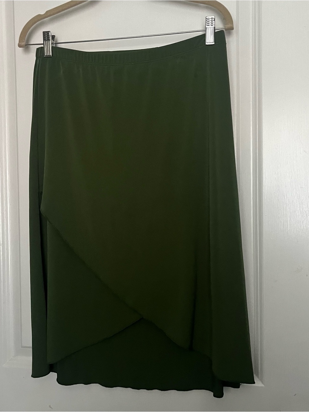 Merona Dark Olive Asymmetrical Wrap-Front Skirt